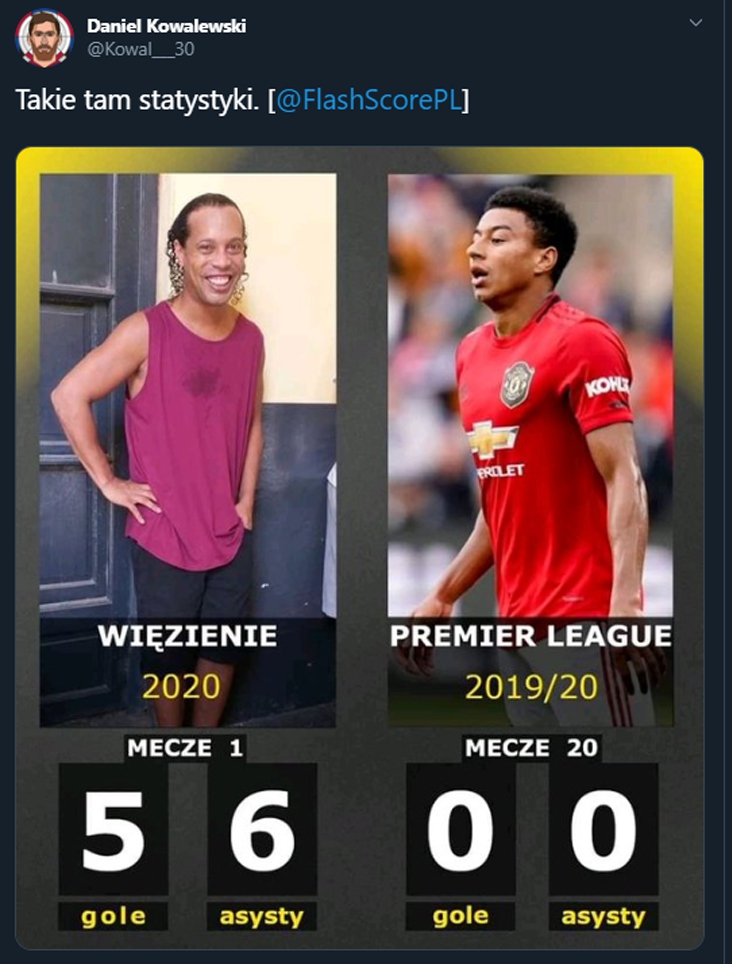 KOMICZNE PORÓWNANIE statystyk Ronaldinho i Lingarda! :D